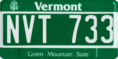 VT license plate NVT733