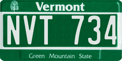 VT license plate NVT734