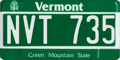 VT license plate NVT735