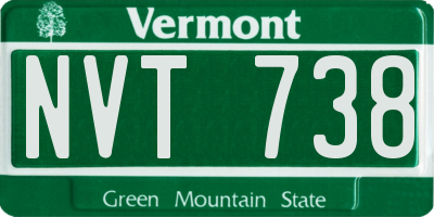 VT license plate NVT738