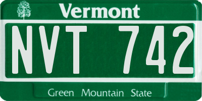 VT license plate NVT742