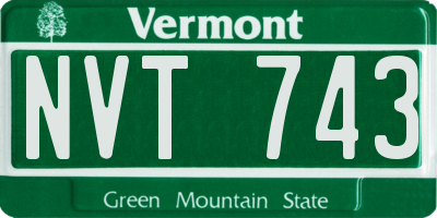 VT license plate NVT743