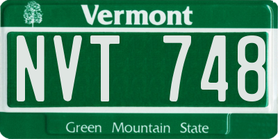 VT license plate NVT748