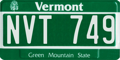 VT license plate NVT749