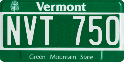 VT license plate NVT750