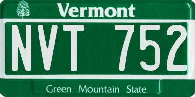 VT license plate NVT752