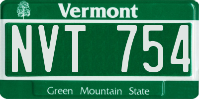 VT license plate NVT754