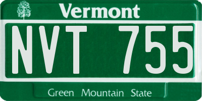 VT license plate NVT755