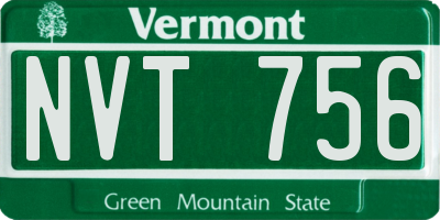 VT license plate NVT756
