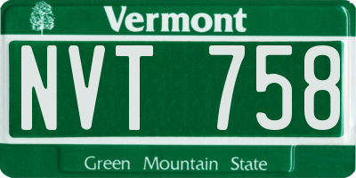 VT license plate NVT758