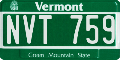 VT license plate NVT759