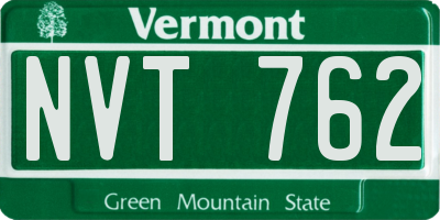 VT license plate NVT762