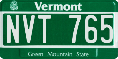 VT license plate NVT765