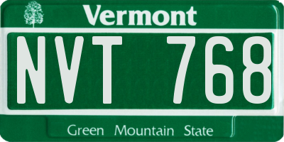 VT license plate NVT768
