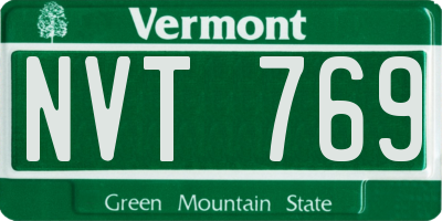 VT license plate NVT769