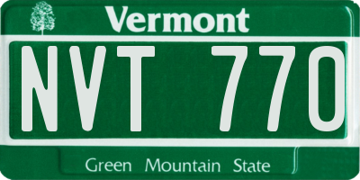 VT license plate NVT770