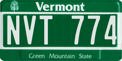 VT license plate NVT774