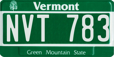 VT license plate NVT783