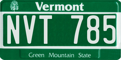 VT license plate NVT785
