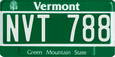 VT license plate NVT788