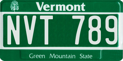 VT license plate NVT789