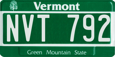 VT license plate NVT792