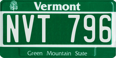 VT license plate NVT796