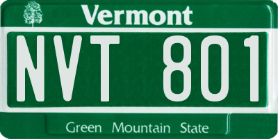 VT license plate NVT801