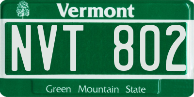 VT license plate NVT802