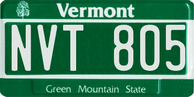 VT license plate NVT805