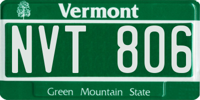 VT license plate NVT806