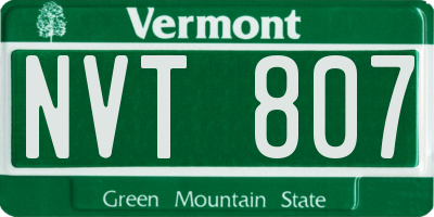 VT license plate NVT807