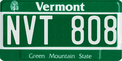 VT license plate NVT808