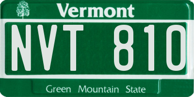 VT license plate NVT810