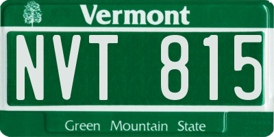 VT license plate NVT815