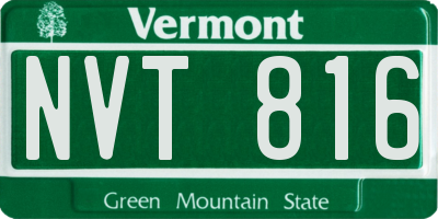 VT license plate NVT816