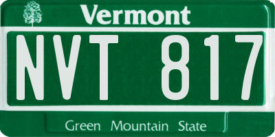 VT license plate NVT817