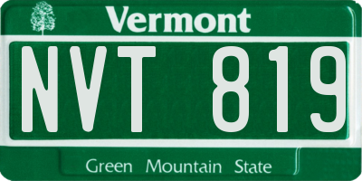 VT license plate NVT819