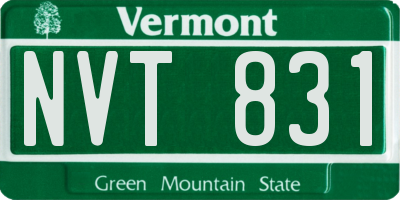 VT license plate NVT831