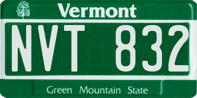 VT license plate NVT832