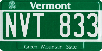 VT license plate NVT833