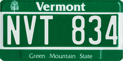 VT license plate NVT834