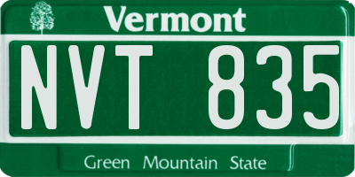 VT license plate NVT835