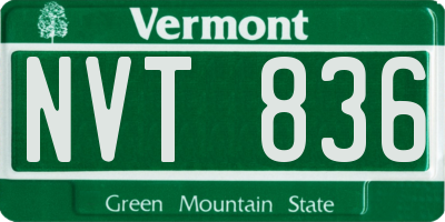 VT license plate NVT836