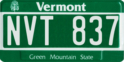 VT license plate NVT837