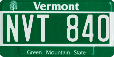 VT license plate NVT840