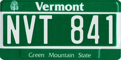 VT license plate NVT841