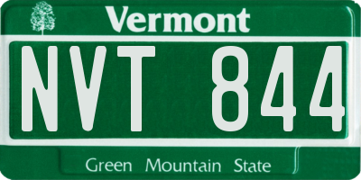 VT license plate NVT844
