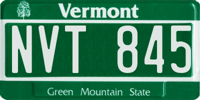 VT license plate NVT845