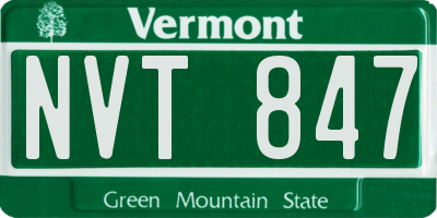 VT license plate NVT847